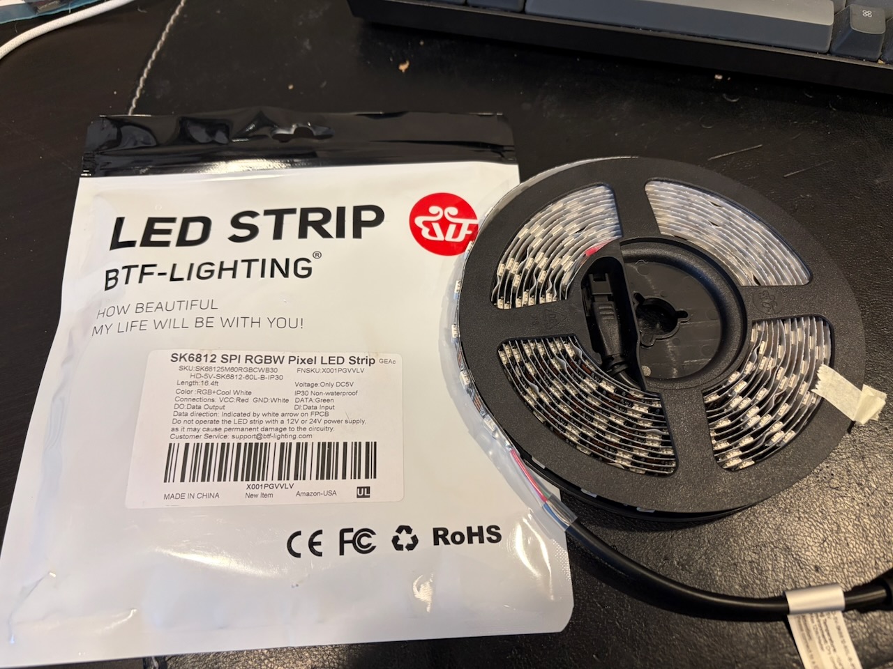 5v 5 meter reel of SK6812 LEDs