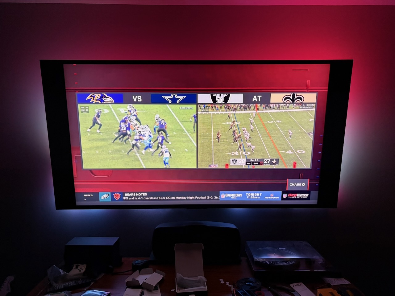 75" Sony TV with HyperHDR running behind it